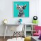 Stupell Industries Jammin' Pup on Blue Framed Giclee, design by Lorenzo Collective